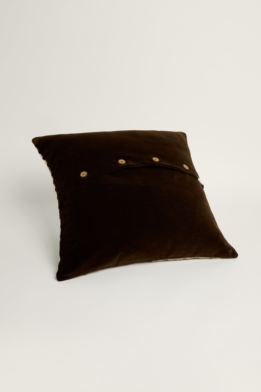 Stripes Velvet Cushion Cover - Brown
