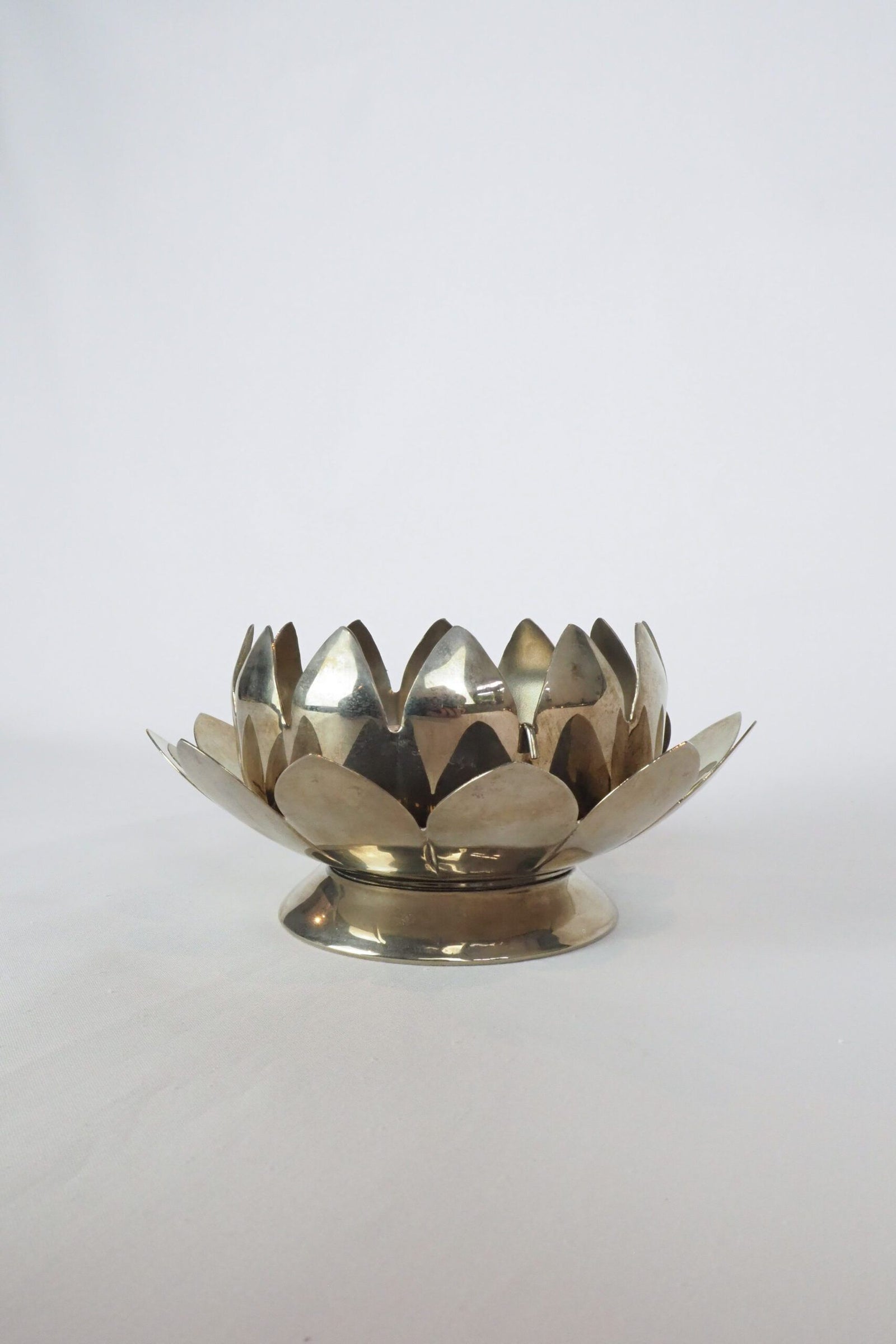 Silver Plate Lotus Flower Vase