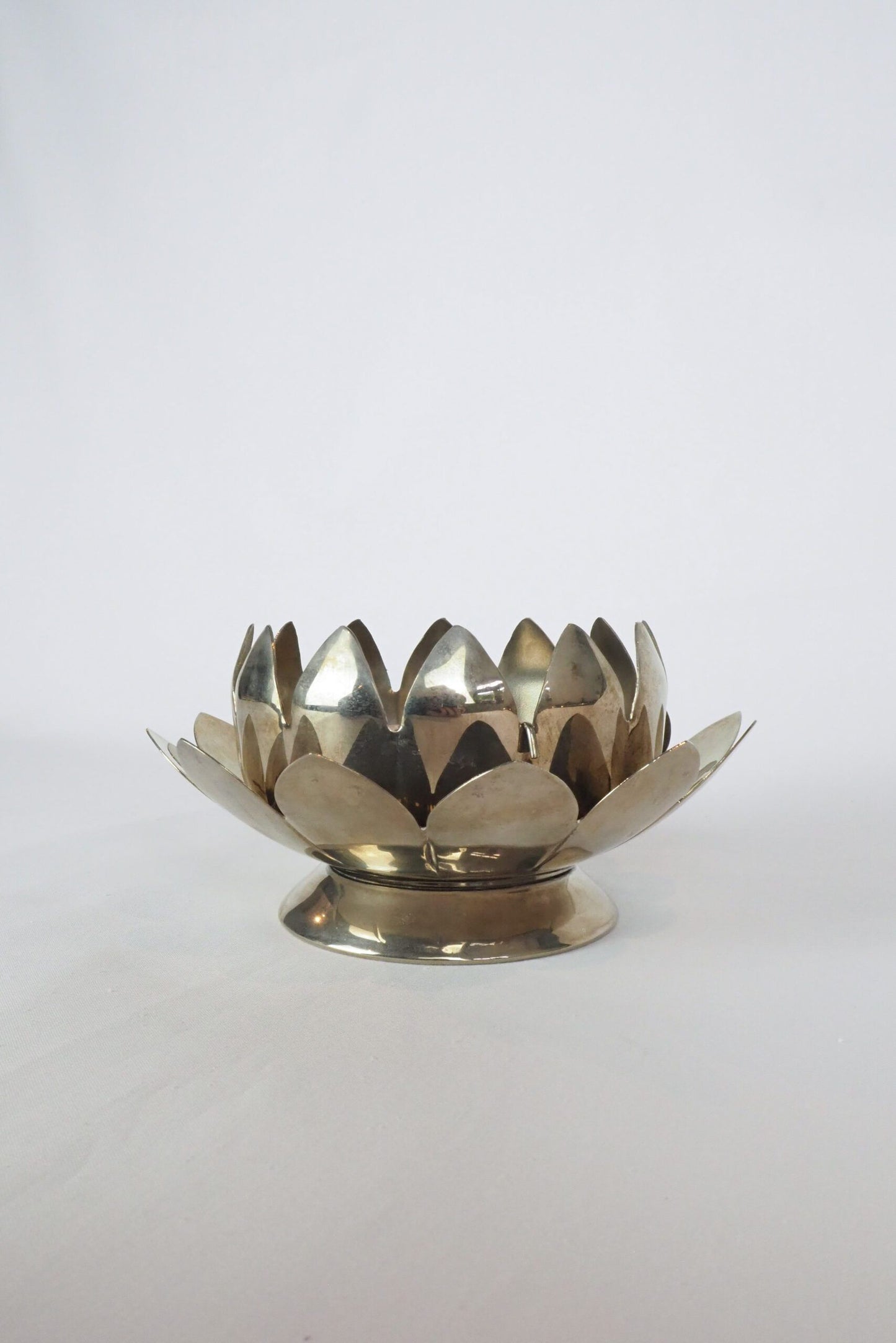 Silver Plate Lotus Flower Vase