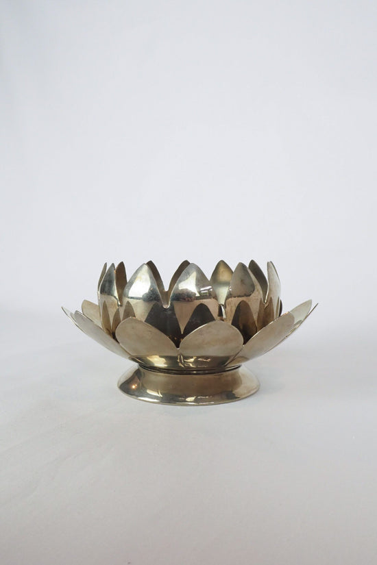Silver Plate Lotus Flower Vase