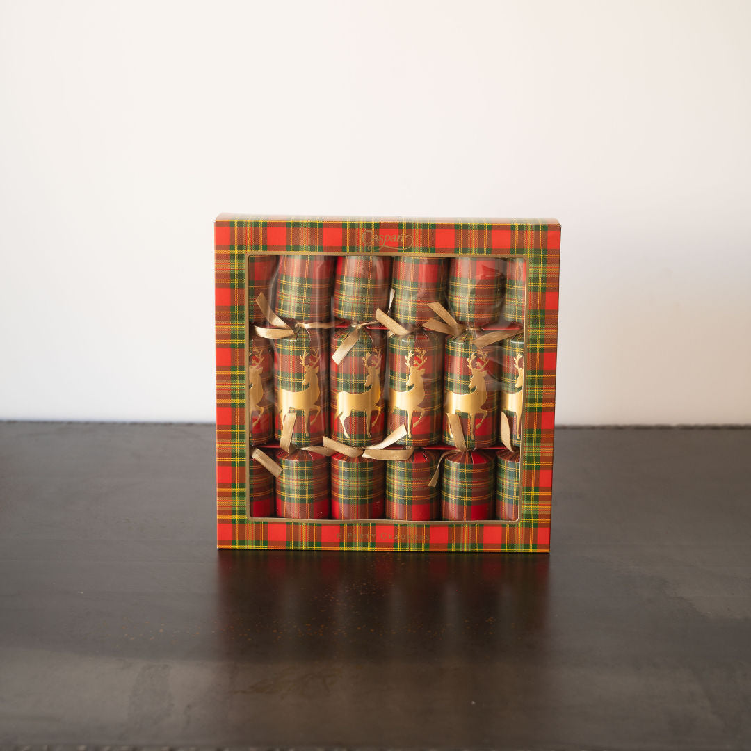 Tartan Reindeer Christmas Crackers