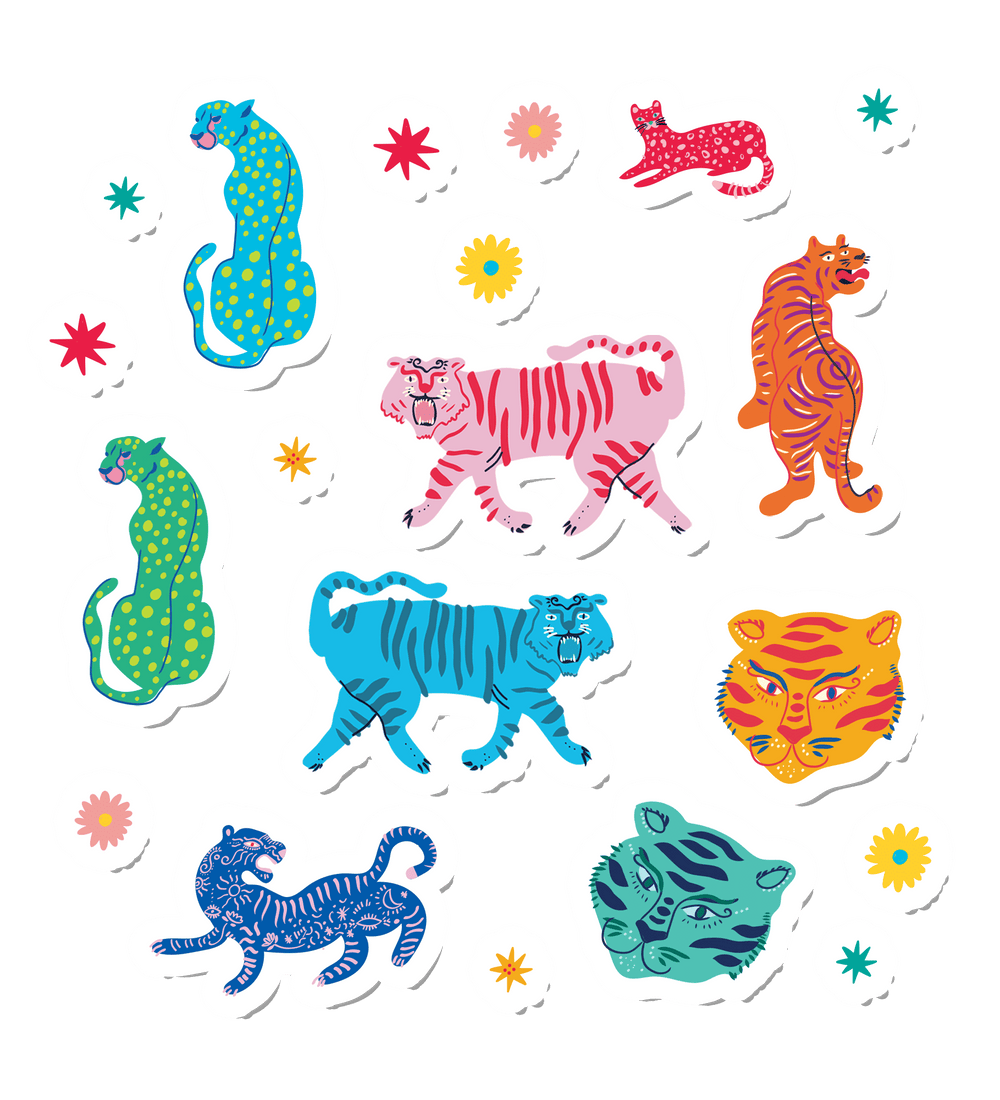 Big Cats Set - Mix DIY Plate Sticker Decoration