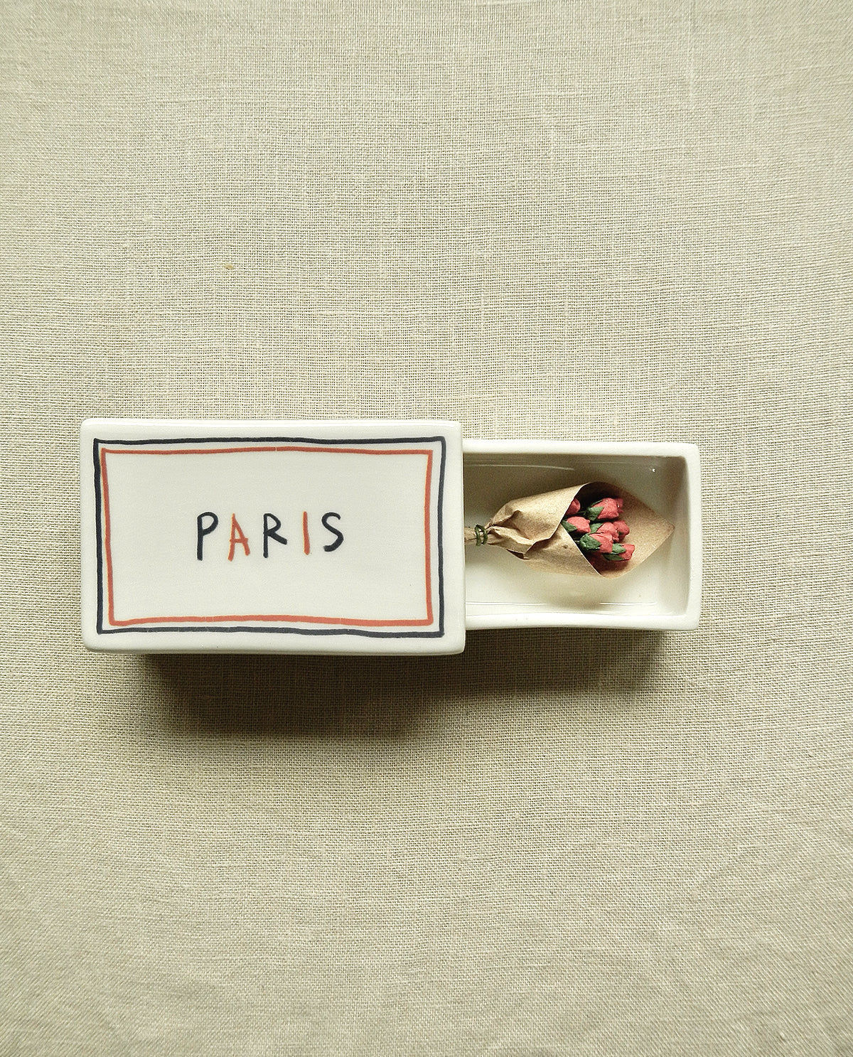 ‘Paris’ Ceramic Matchbox
