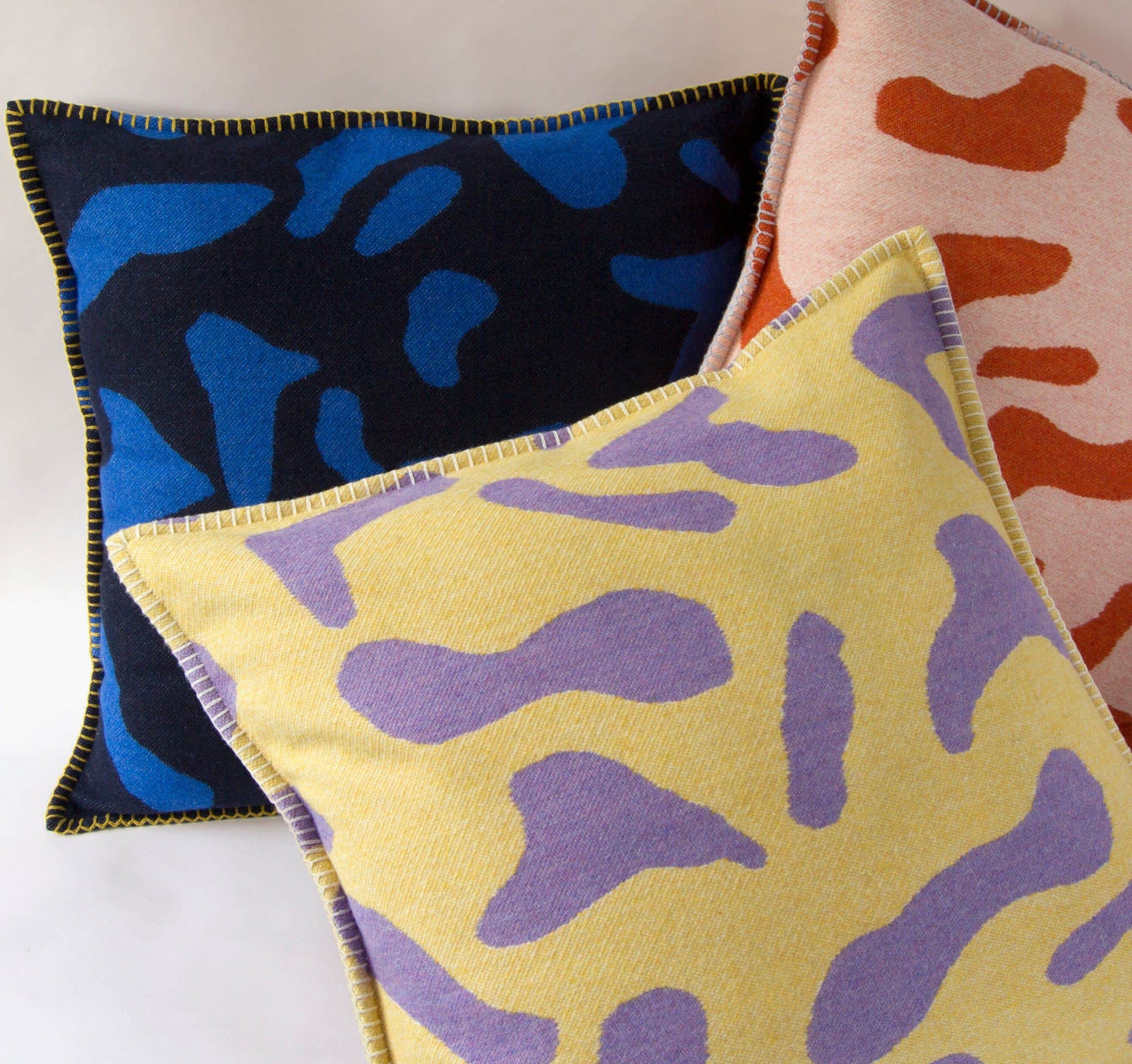 Blue + Navy Scatter Cushion Recycled Wool