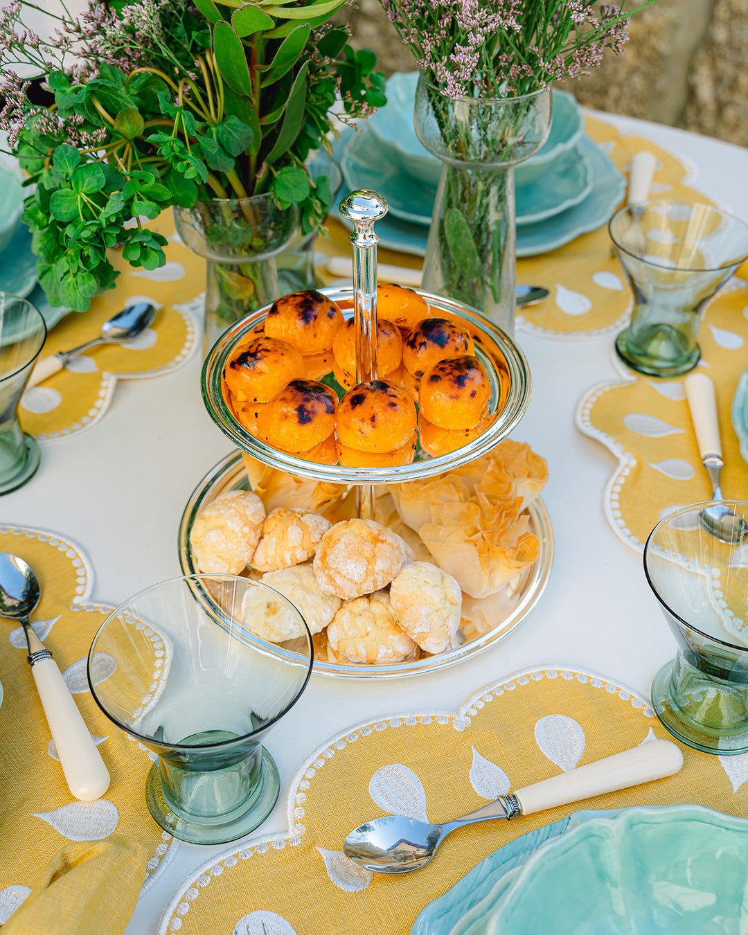 Silver Two-Tier Dessert Stand
