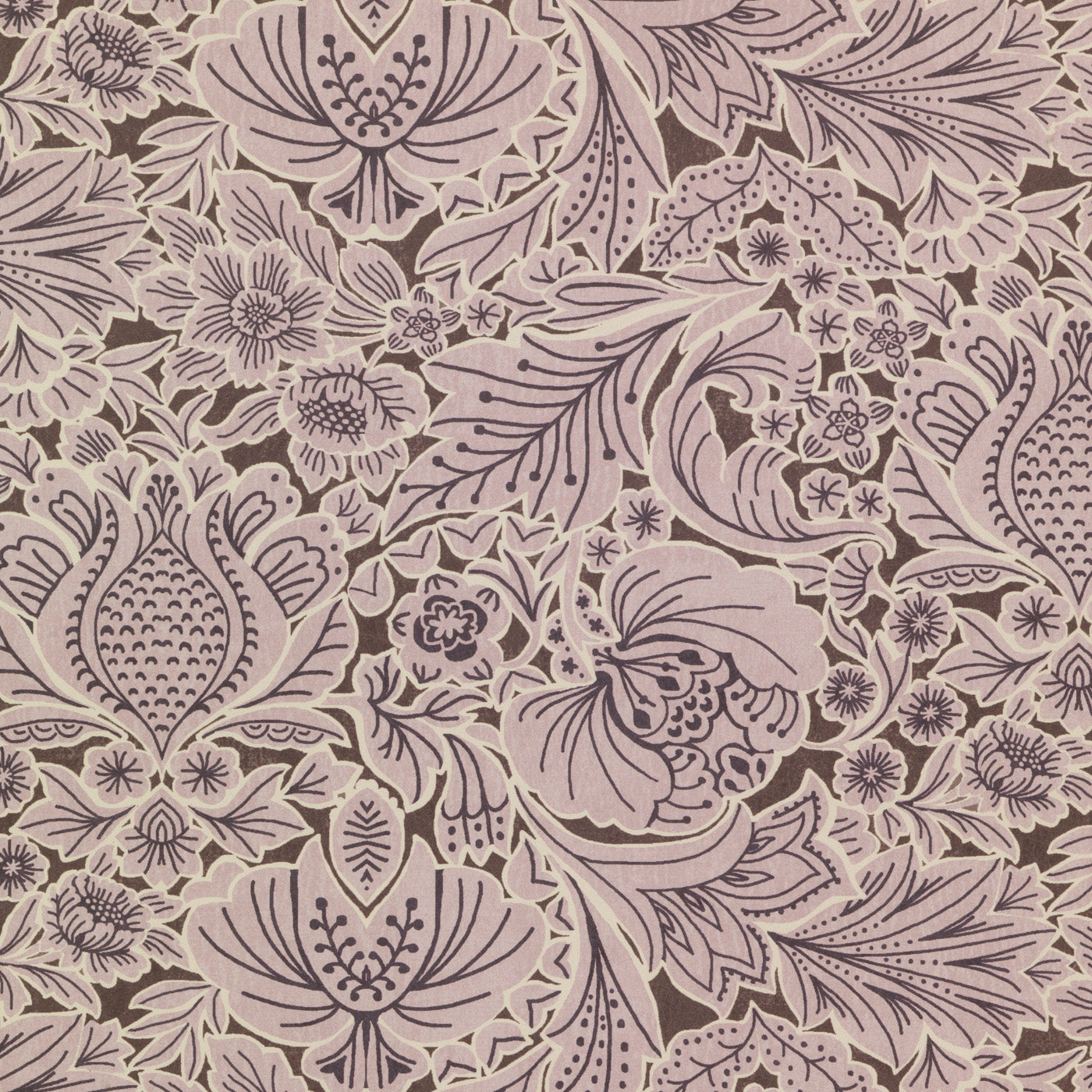 Folk Floral - Lilac (Wallpaper)