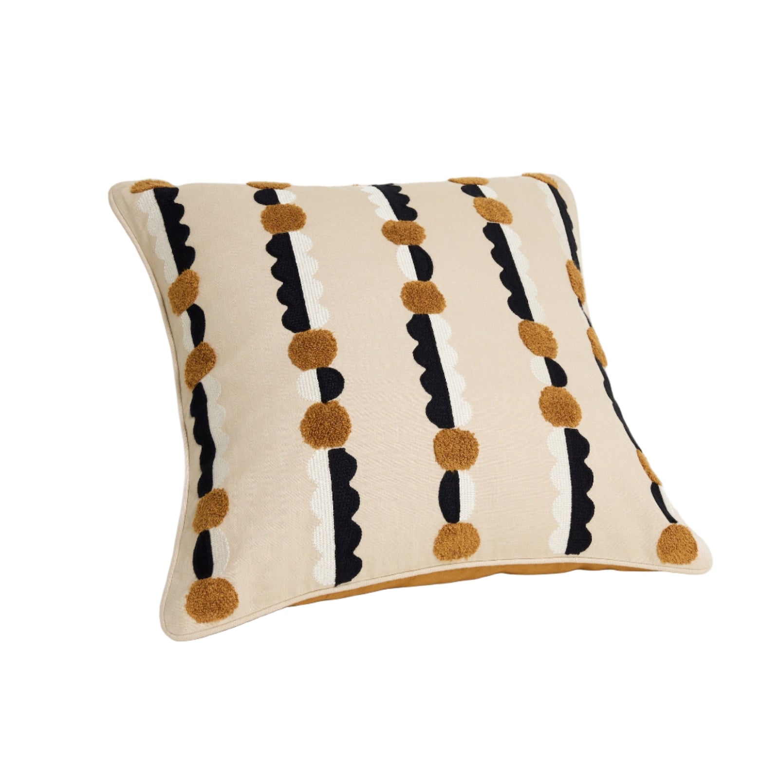 Marigold Cushion Cover - Black + Mustard