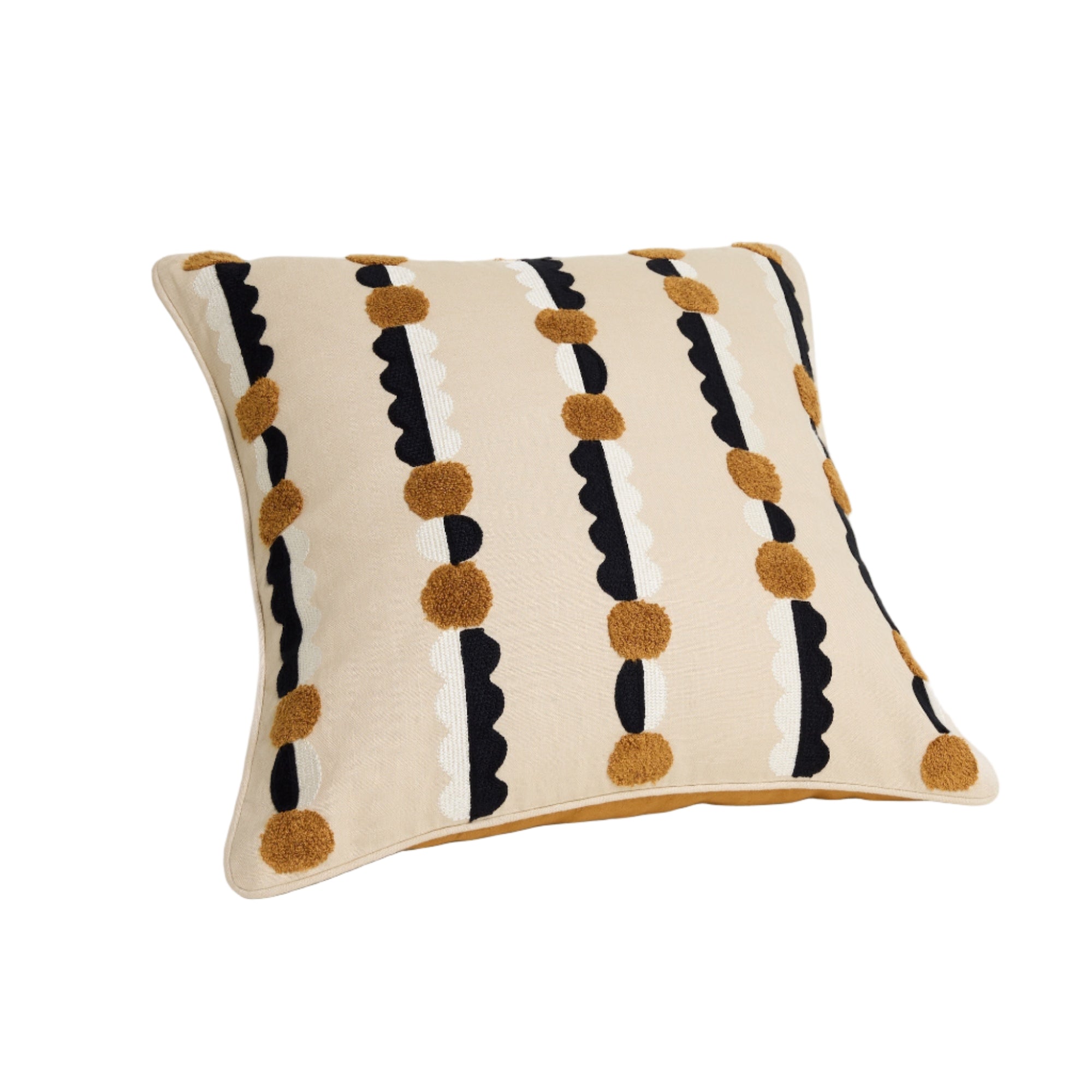 Marigold Cushion Cover - Black + Mustard