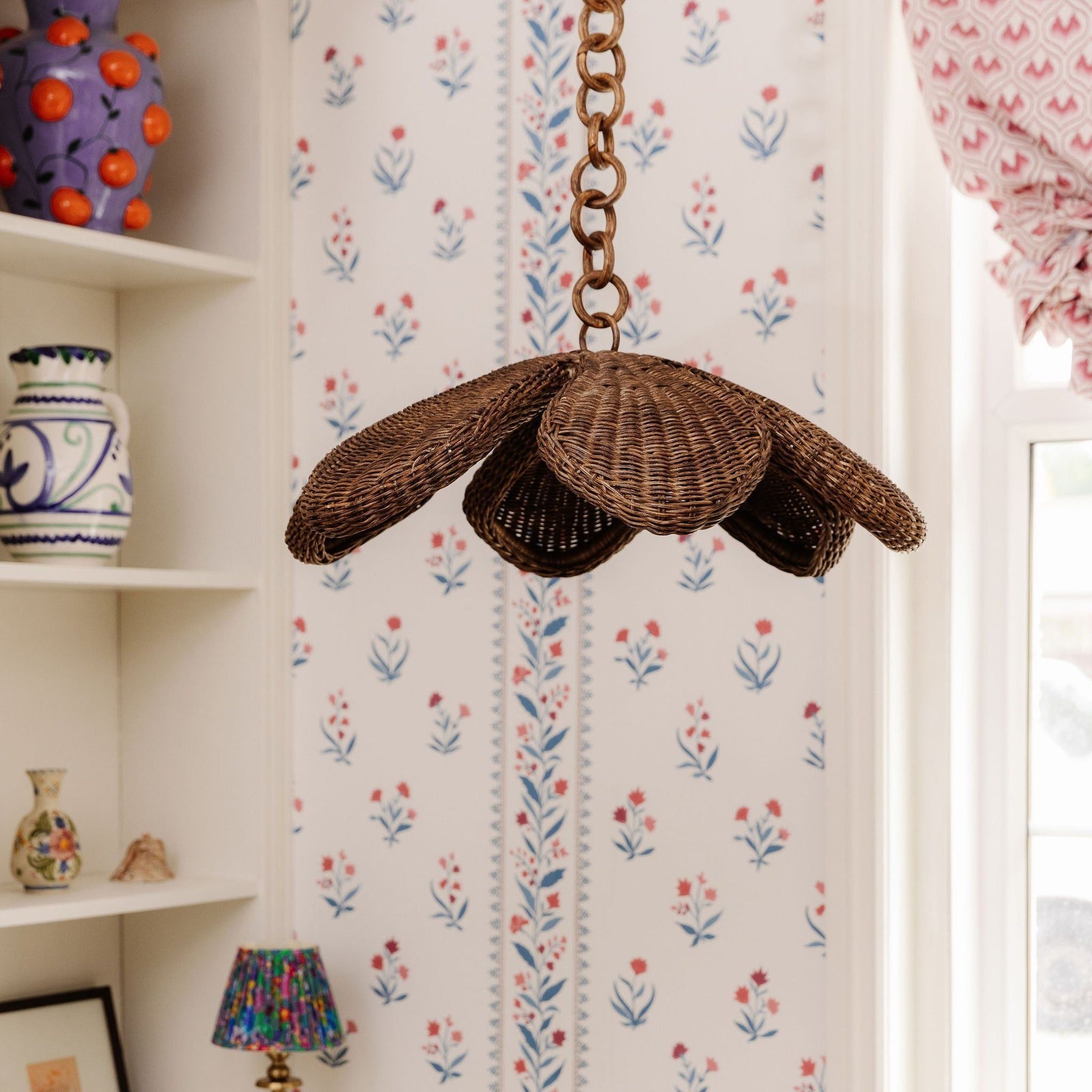 Floral Rattan Pendant Shade