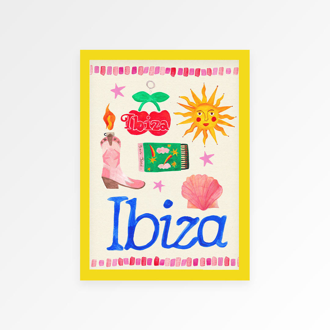 Ibiza Travel Trinket Hand Painted Print