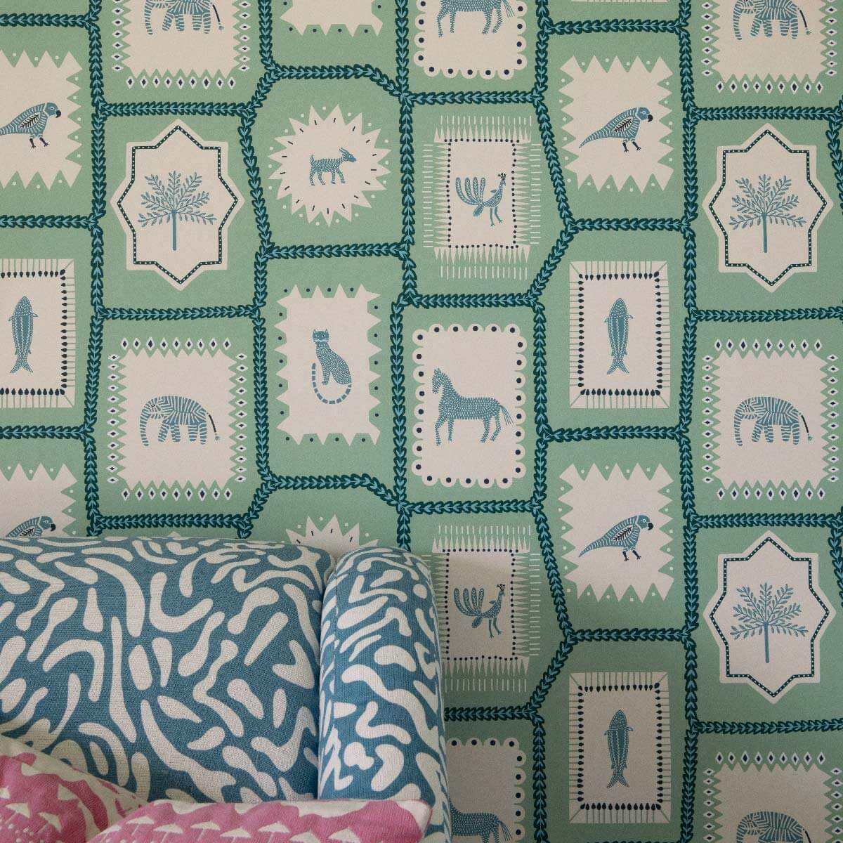 Folk Tales Wallpaper - Pistachio-