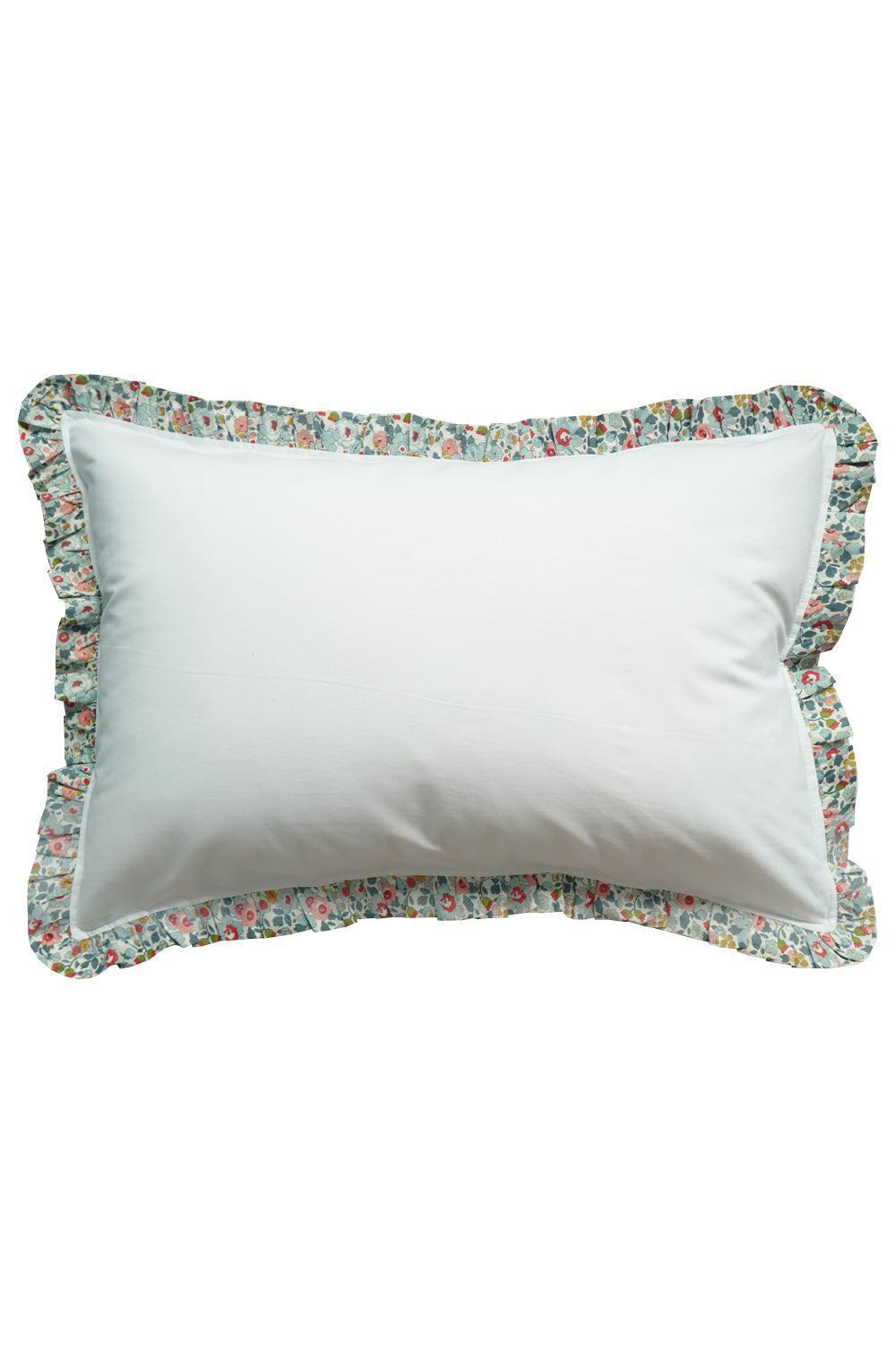 Frill Edge White Bedding Made With Liberty Fabric Betsy Grey