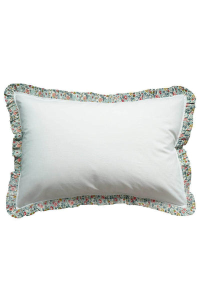 Frill Edge White Bedding Made With Liberty Fabric Betsy Grey