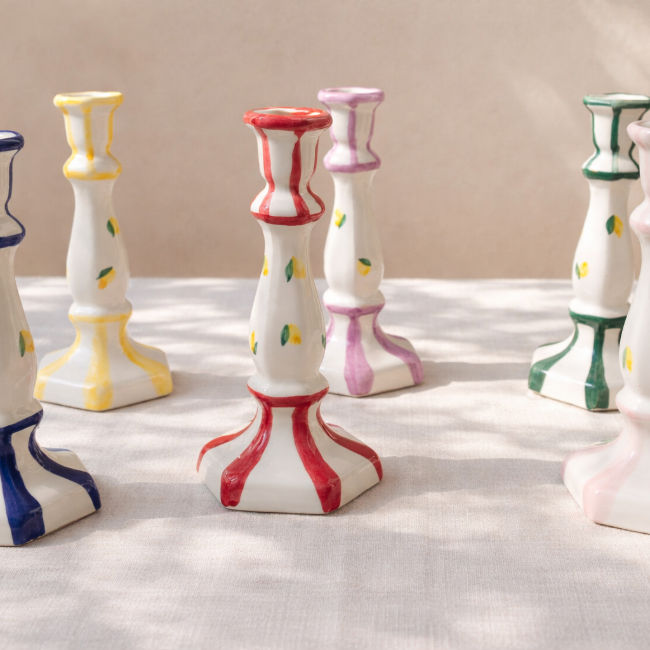 Capri Candlestick Pink - 20cm