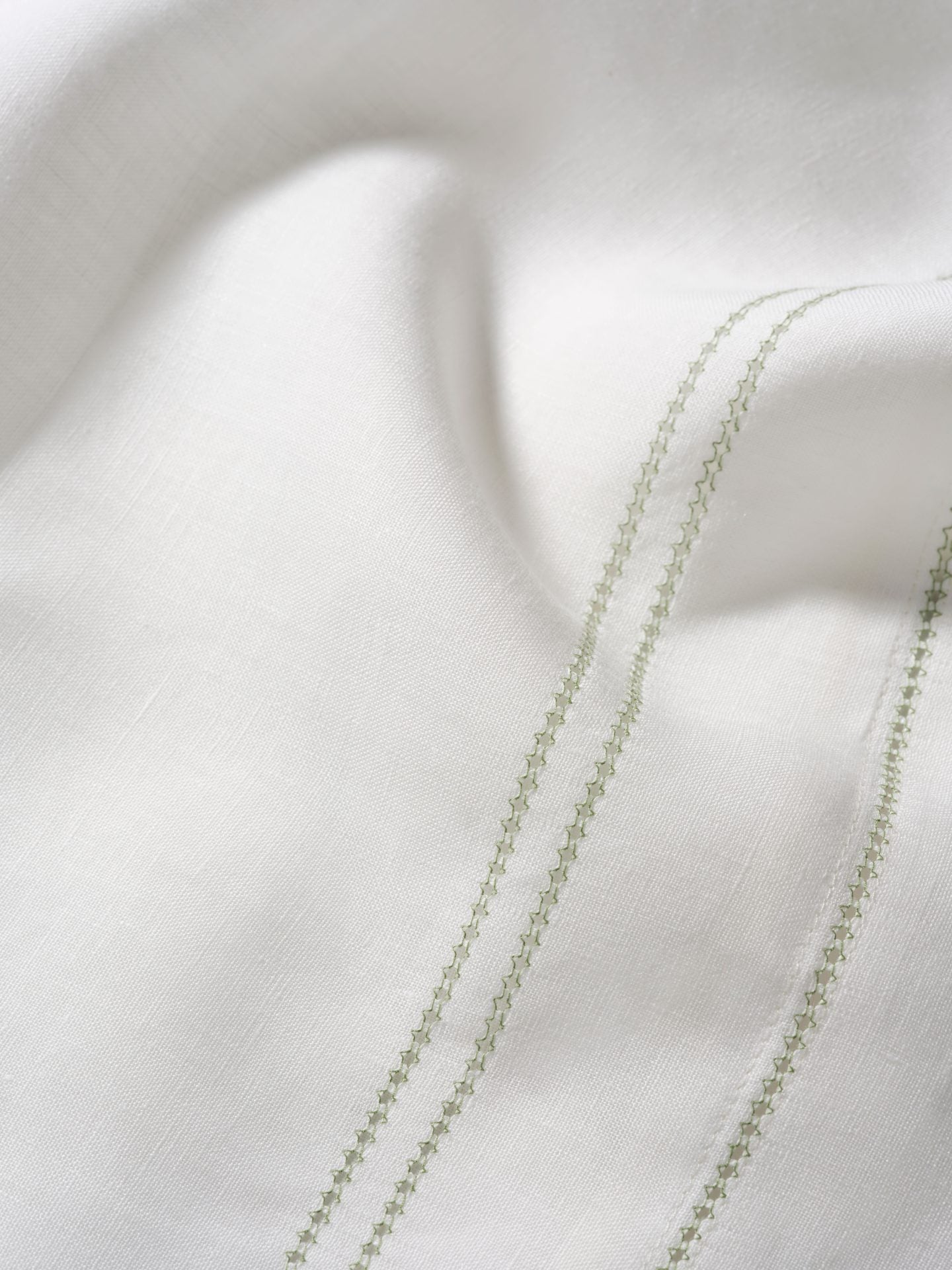 Top Sheet Hemstitch Botanical Green