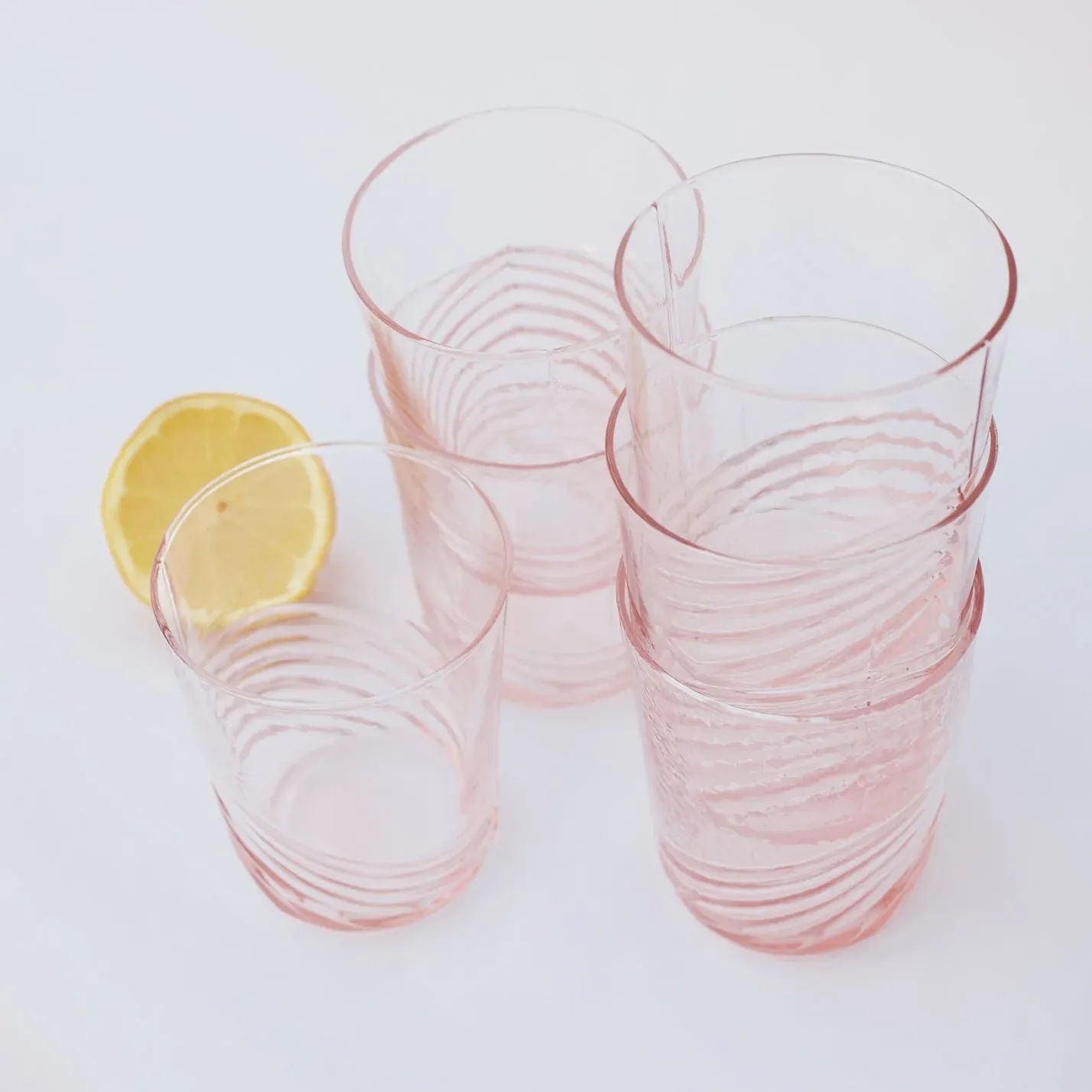 Swirl Water Glass - Rose