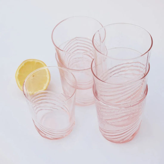 Swirl Water Glass - Rose