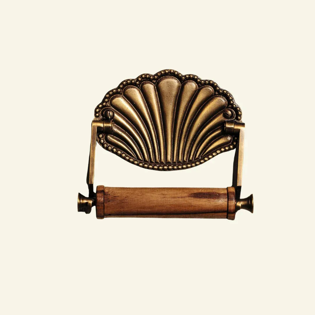 Shell Brass Loo Roll Holder (Antique)
