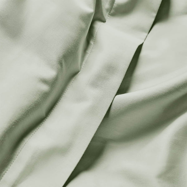 Luxury Organic Cotton Sage Green Edged Duvet Cover