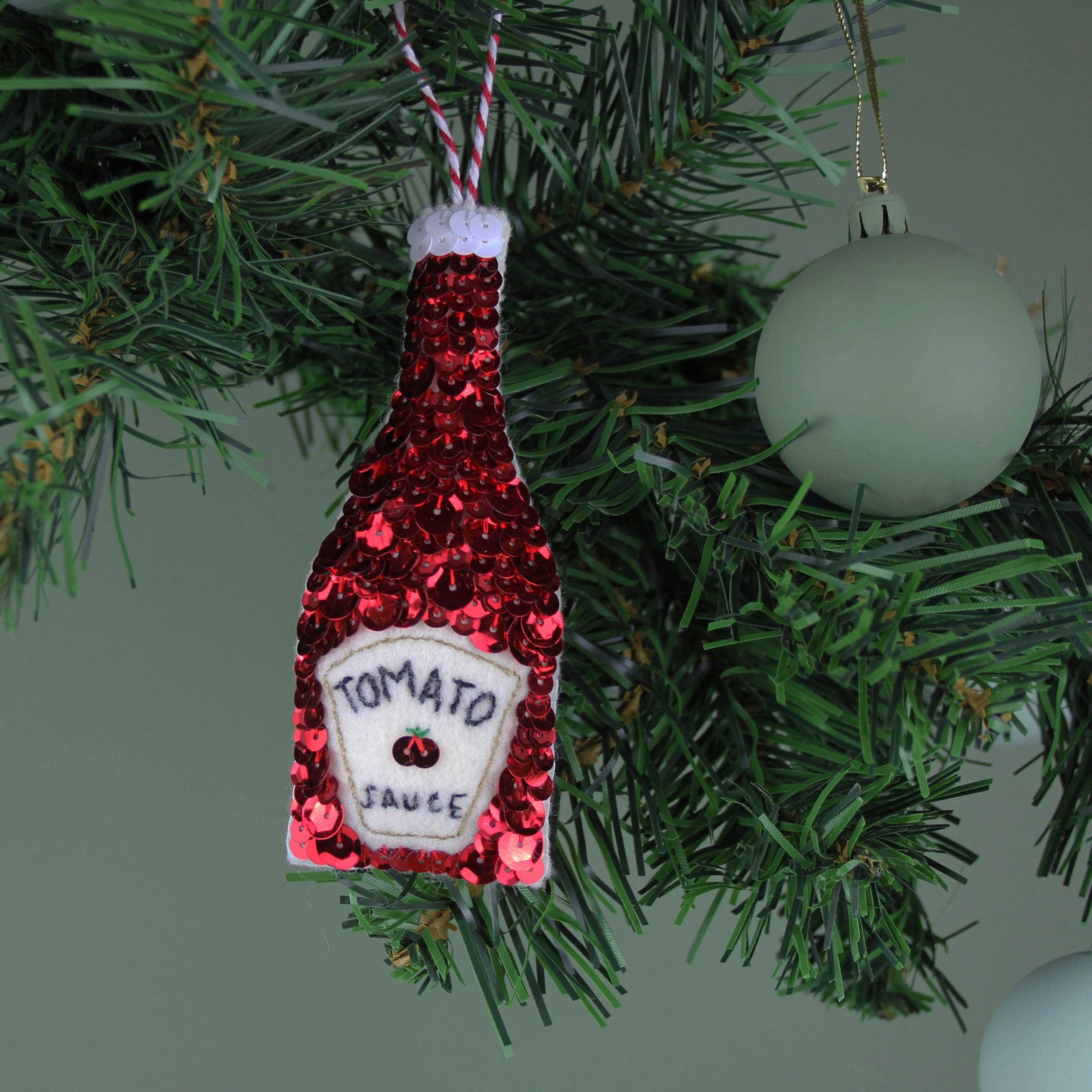 Ketchup Sequin Hanging Ornament
