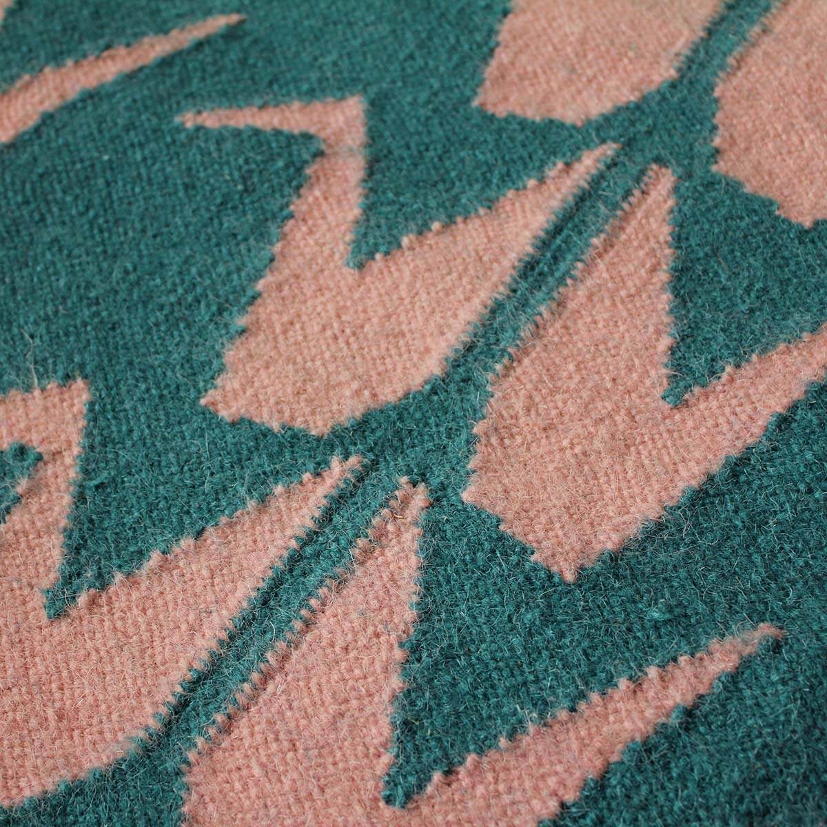 Crane Flatweave Rug - Green and Pink