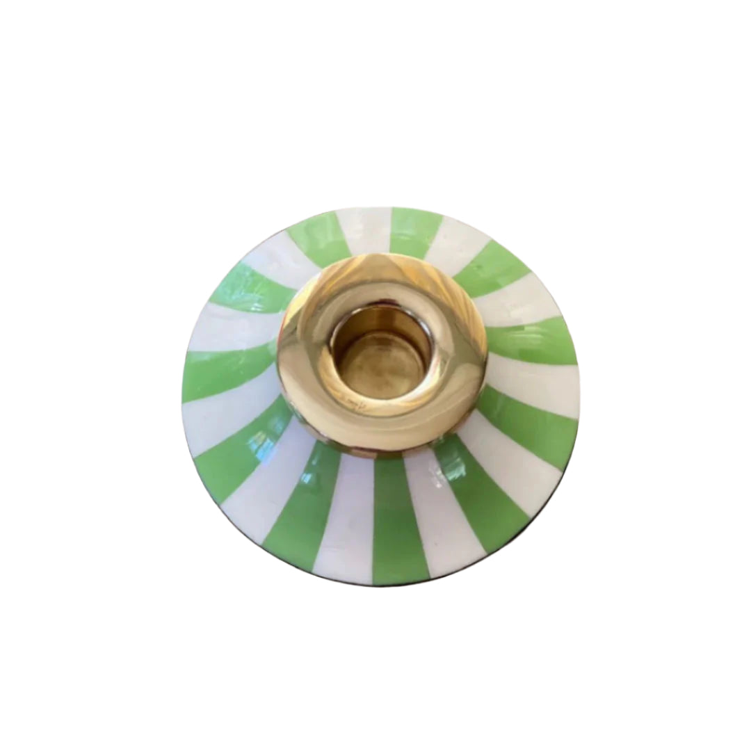 Circus Candleholder | Spring Green | Striped