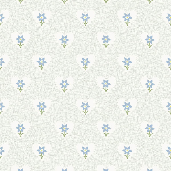 Daffodil Hearts Wallpaper - Celadon-