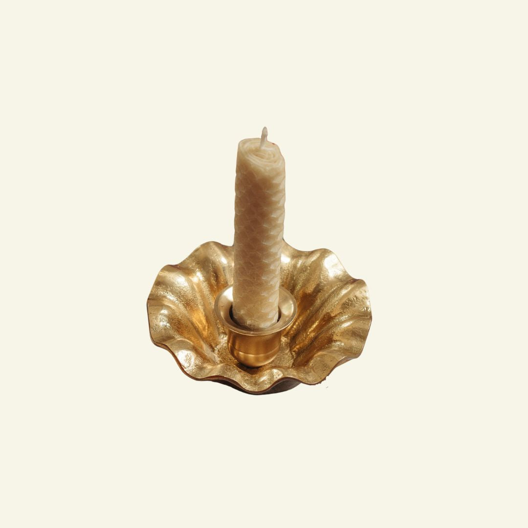 Wave Brass Candle Holder