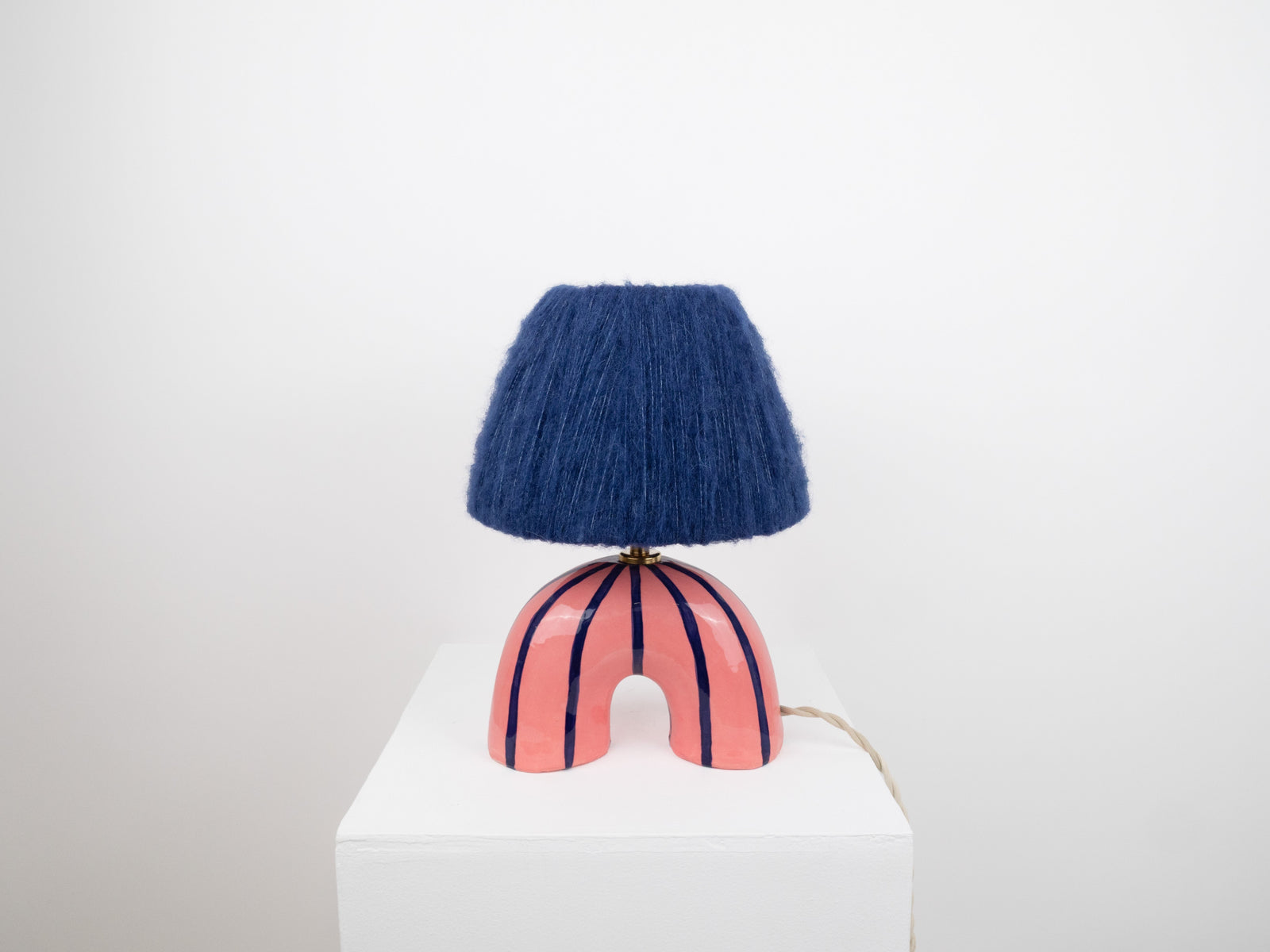 'Me' Table Lamp - Blue Stripes