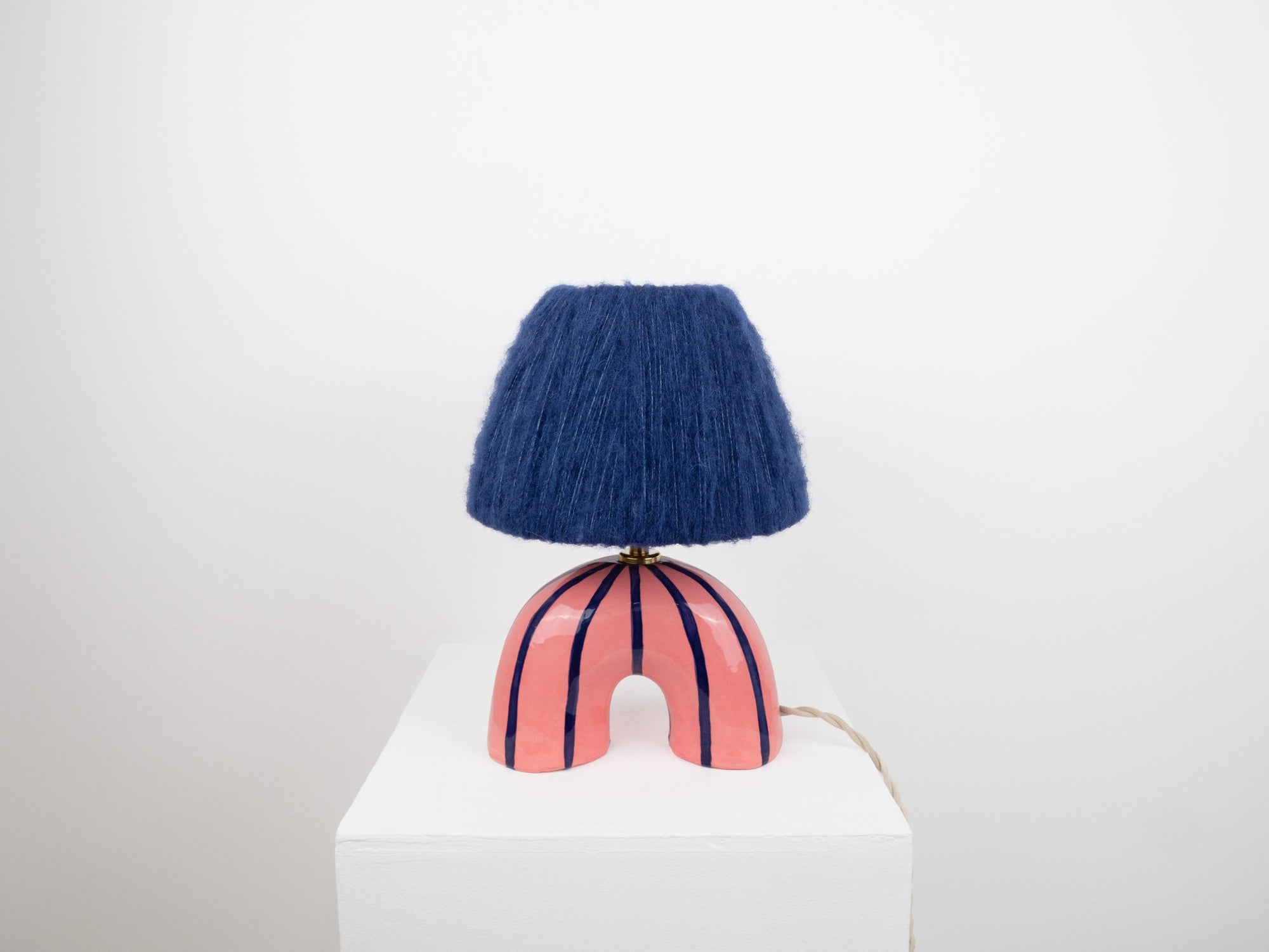 'Me' Table Lamp - Blue Stripes