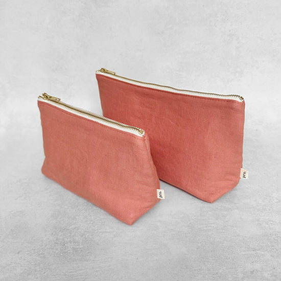 The Linen Pouch Bag - Pink Opal
