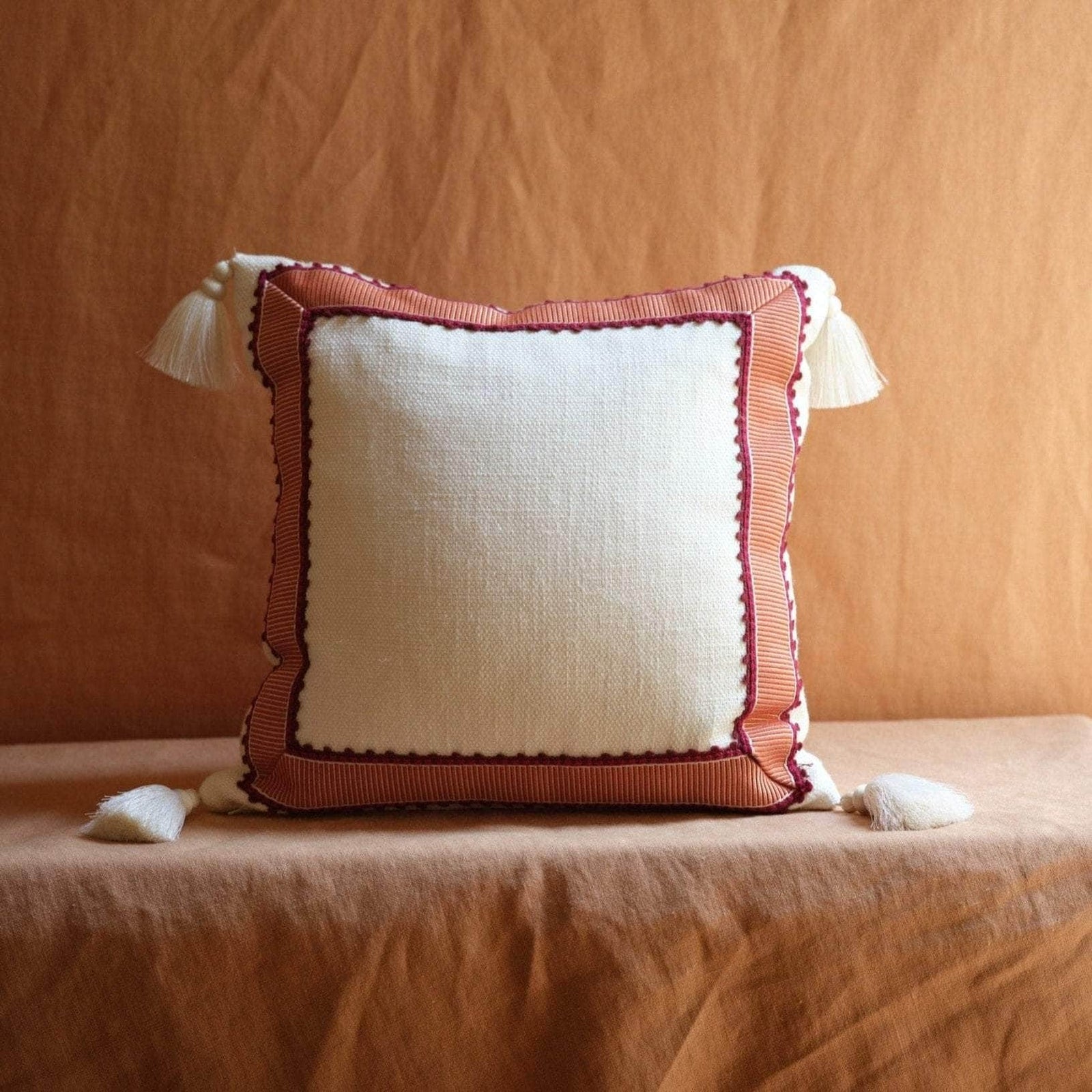 Pillow with Trimming and Tassels