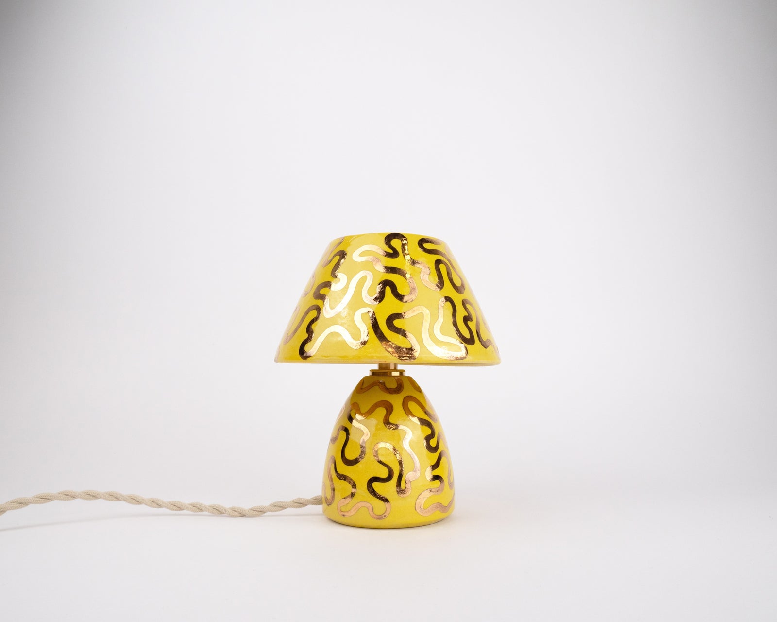 'Wiggle' Table Lamp - Yellow & Gold