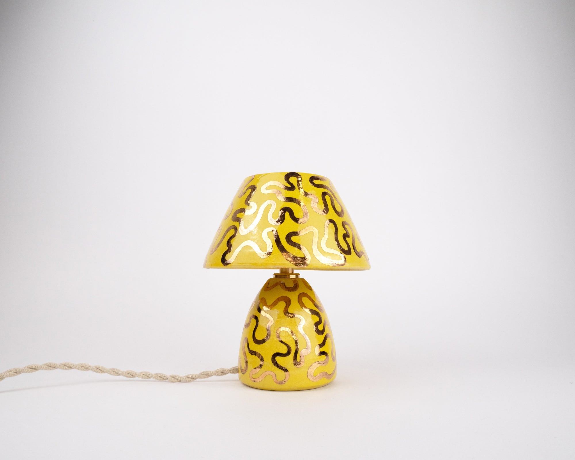 'Wiggle' Table Lamp - Yellow & Gold
