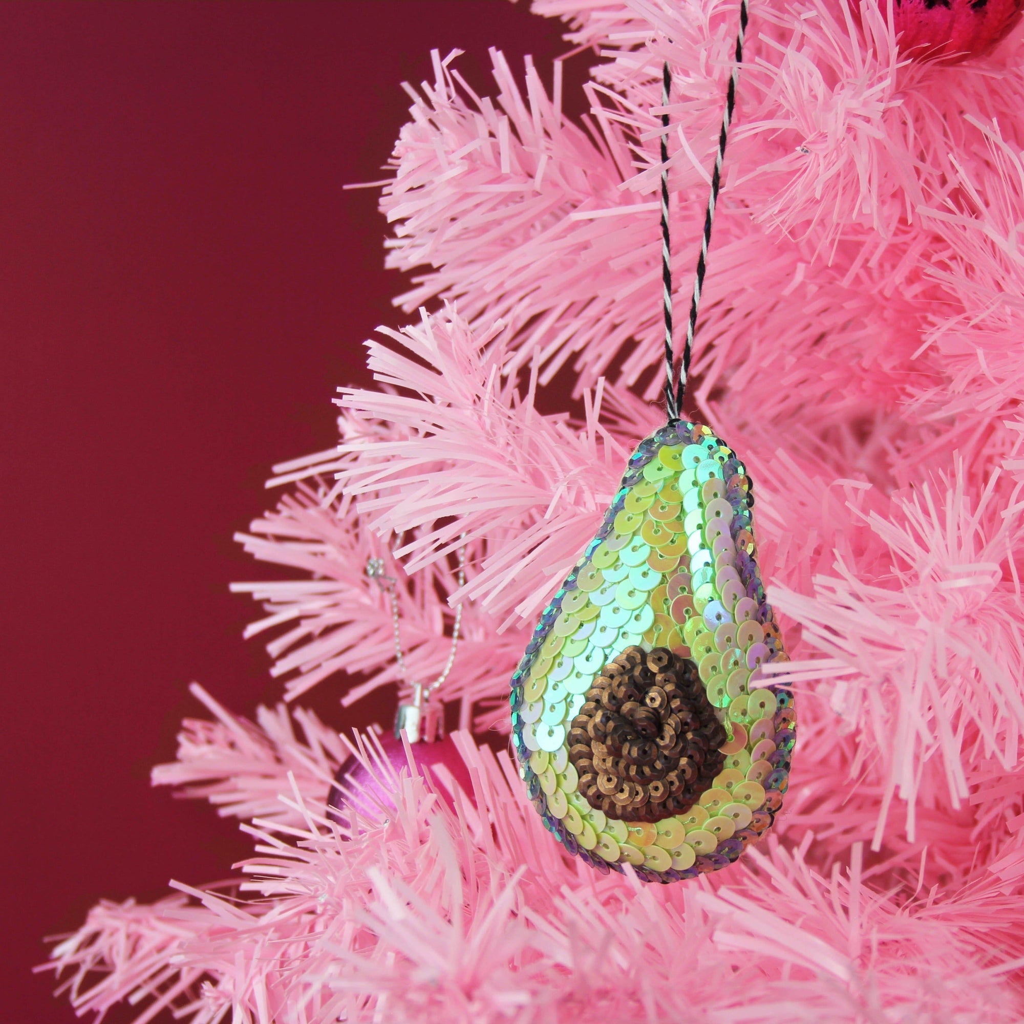 Avocado Sequin Hanging Ornament