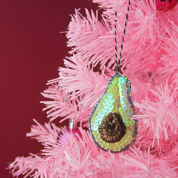Avocado Sequin Hanging Ornament