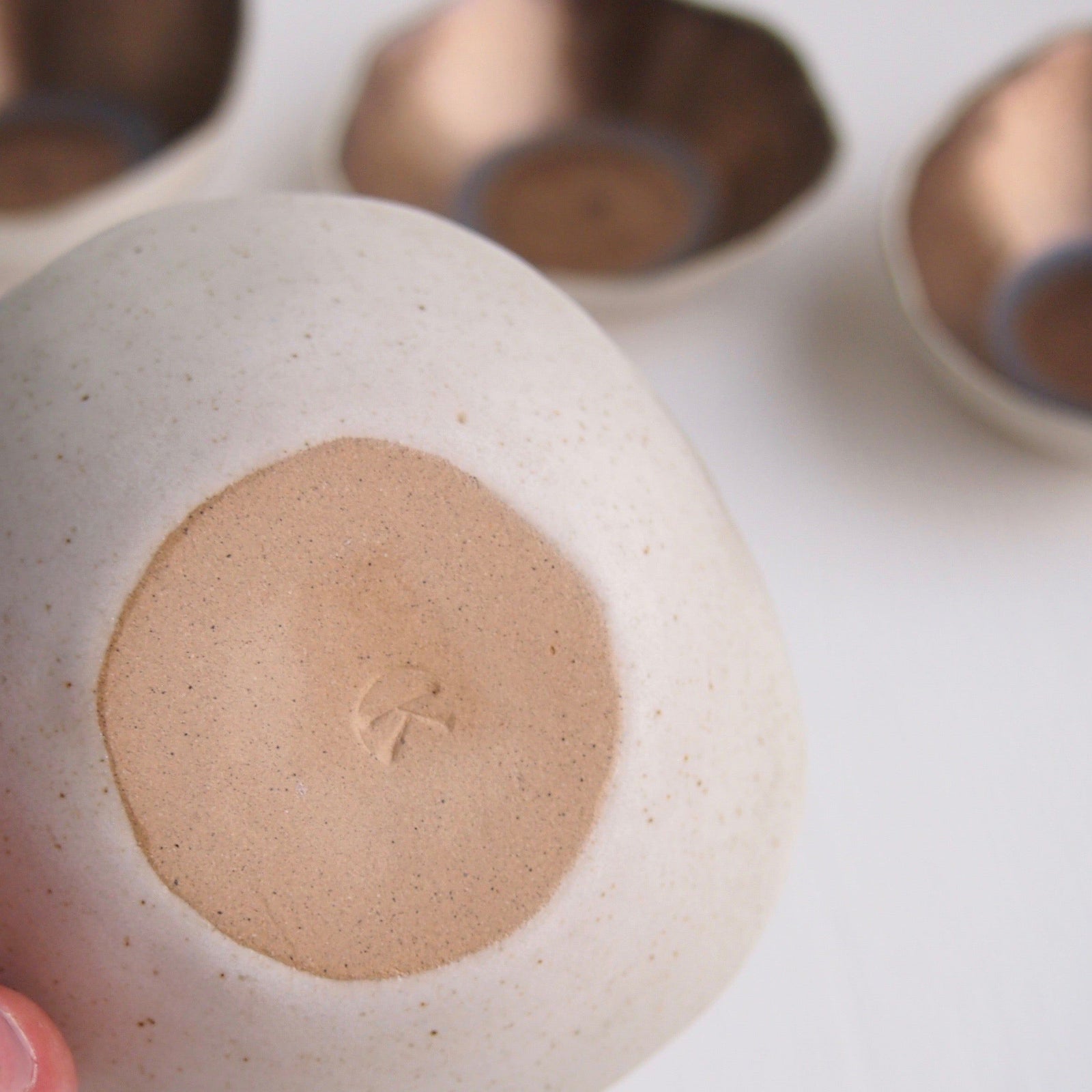 Handmade Gold Ceramic Ring Dish