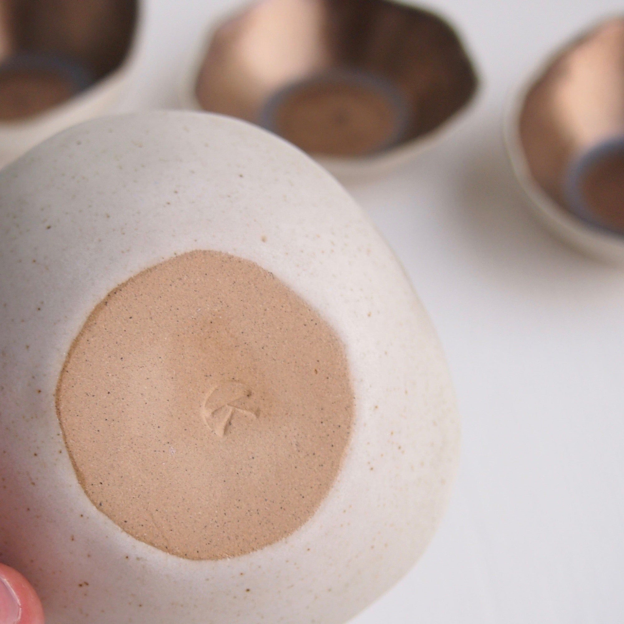 Handmade Gold Ceramic Ring Dish