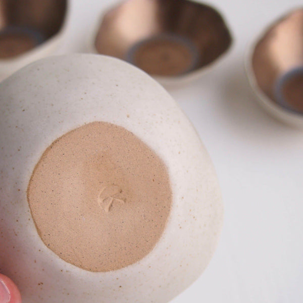 Handmade Gold Ceramic Ring Dish