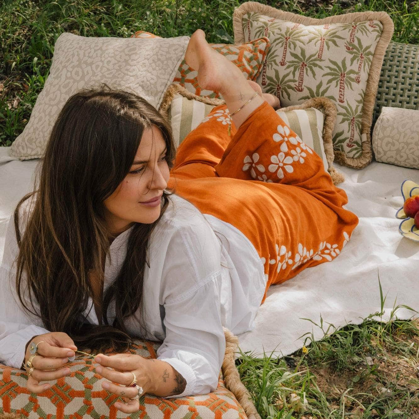 Cushion Maya Sand & Ecru