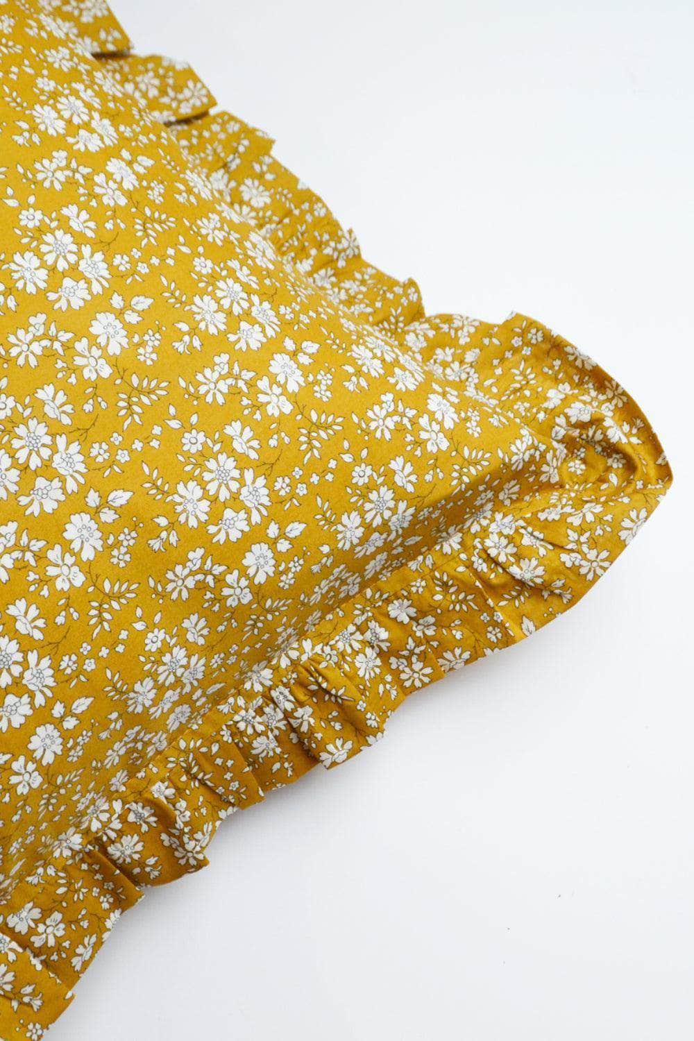 Frill Edge Pillowcase Made With Liberty Fabric Capel Mustard