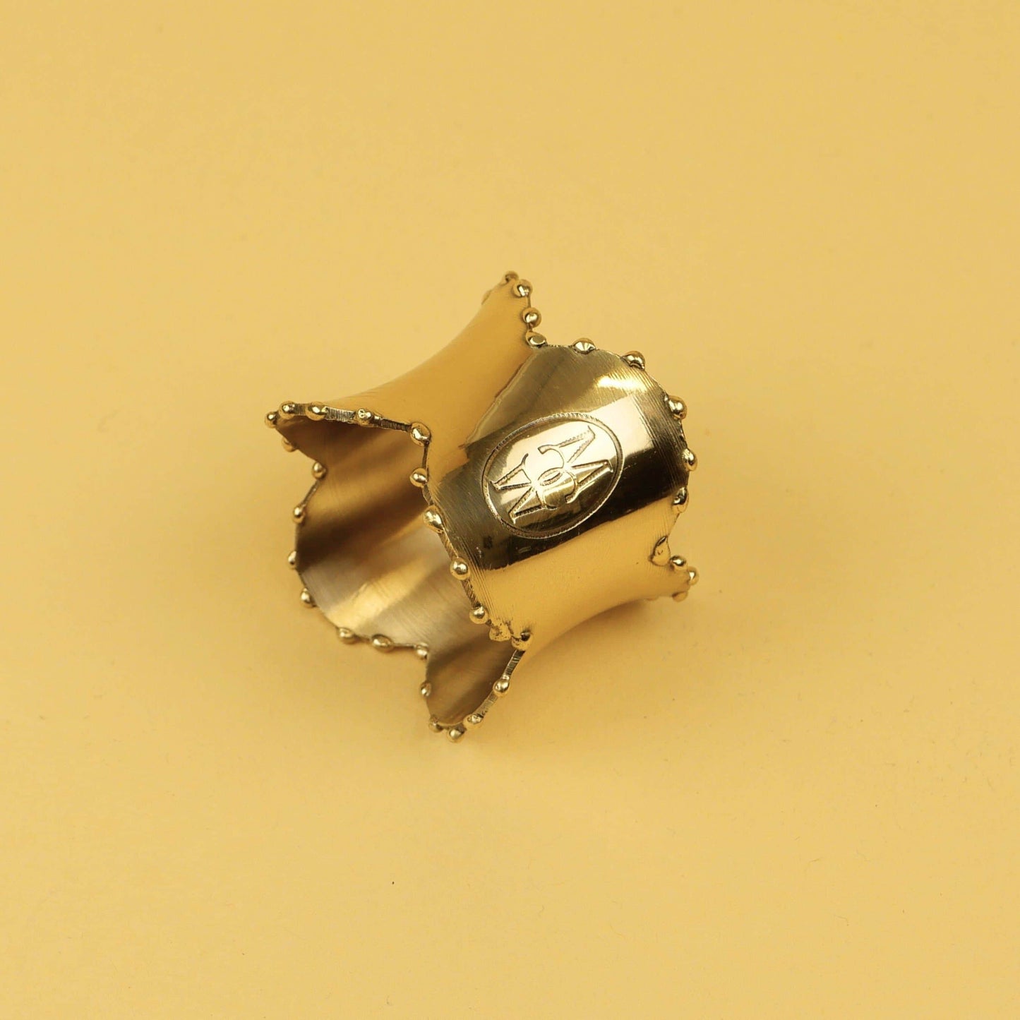 Brass Napkin Ring Scalloped Set of 4