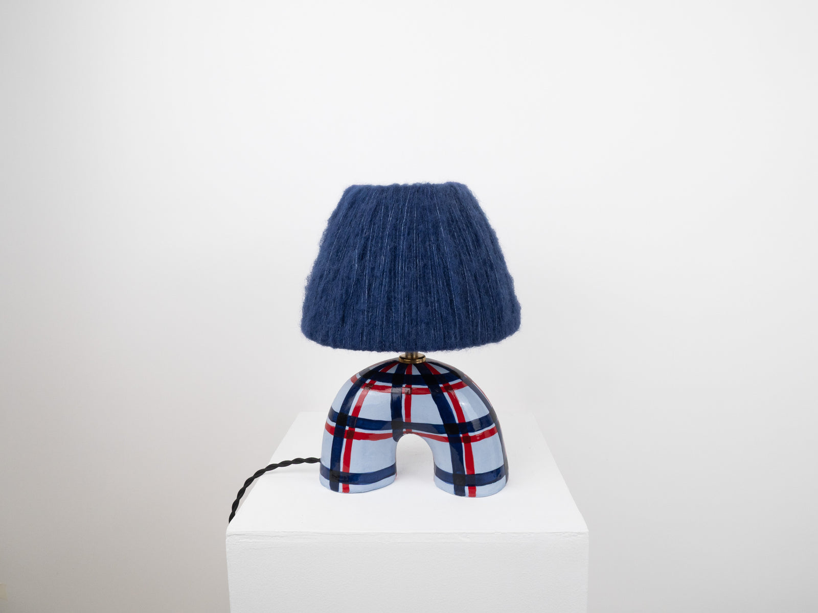 'Me' Table Lamp - Blue Gingham