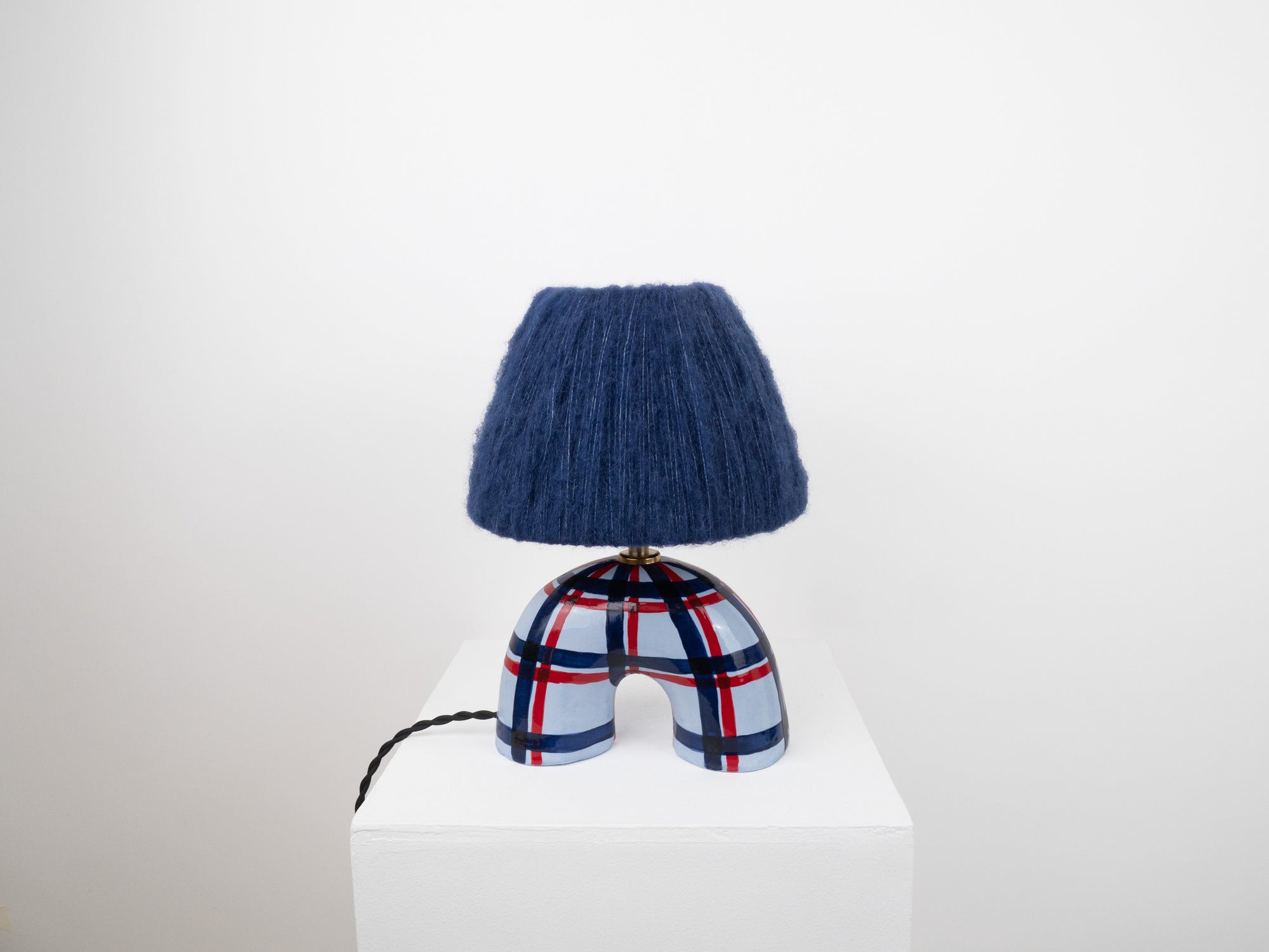 'Me' Table Lamp - Blue Gingham