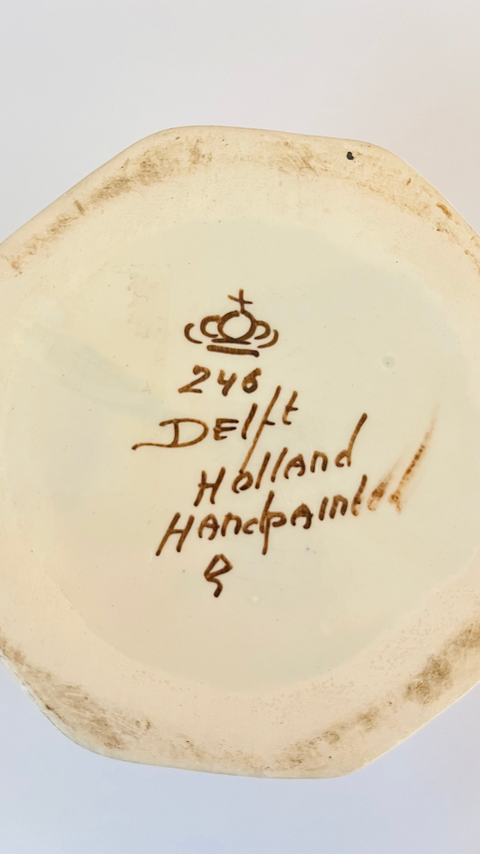 Antique Delft Polychrome Lamp