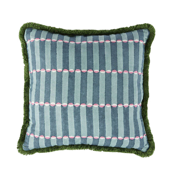 Cushion Brushed Fringe Luna in Blue Pink