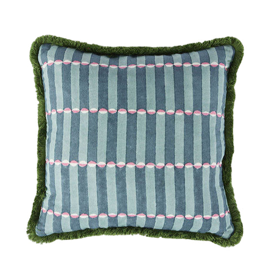 Cushion Brushed Fringe Luna in Blue Pink