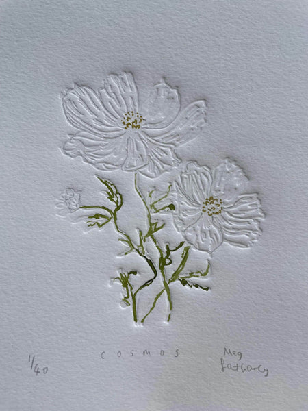 Limited Edition Cosmos Flower of the Month Embossing and Drawing