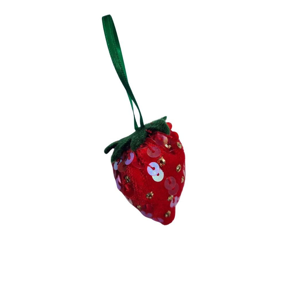 The Velvet Sequin Strawberry Hanging Decoration