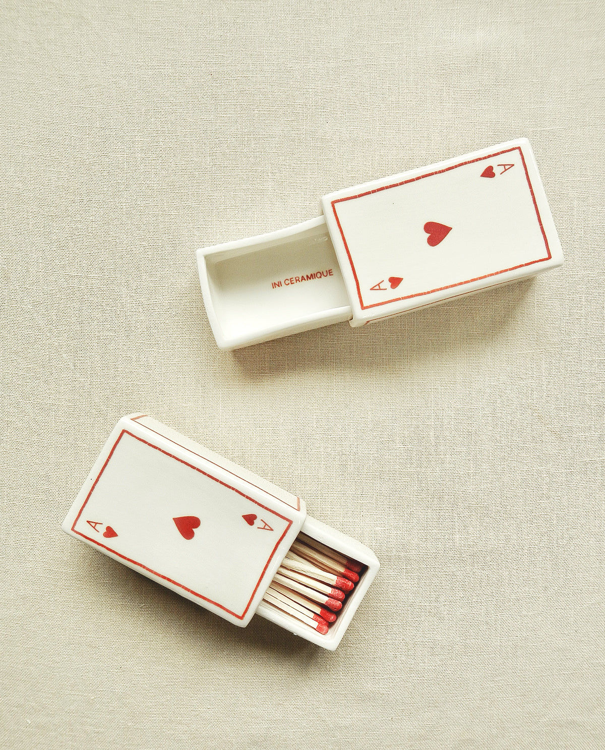 ‘Ace Of Hearts’ Ceramic Matchbox